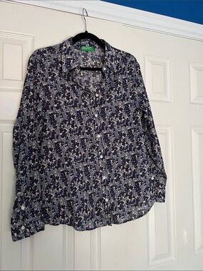 United Colors Of Benetton Navy Floral Print Button-Down Shirt
